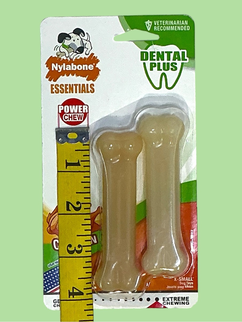 Nylabone Dog Dental Essentials Power Chew Toys Made In USA Chicken Flavor 4 PC - Picture 8 of 16